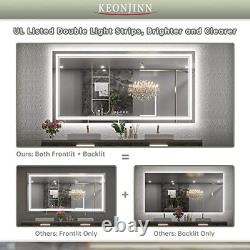 LED Bathroom Mirror 30 x 36 Inch with Front and Back Light, Stepless 3 30x36