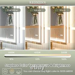 LED Bathroom Mirror 30 x 36 Inch with Front and Back Light, Stepless 3 30x36