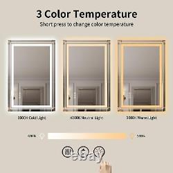 LED Bathroom Mirror with Backlit and Front Light, 24x32, Stepless Dimmable LE