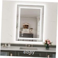 LED Bathroom Mirror with Backlit and Front Light, Stepless Dimmable LED 24x32