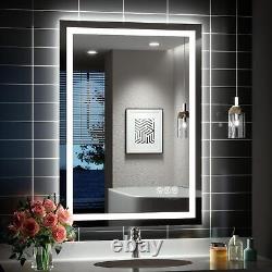 LED Bathroom Mirror with Lights, 22x28 LED Bathroom Mirror-Front & Backlit