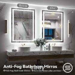 LED Bathroom Mirror with Lights, 22x28 LED Bathroom Mirror-Front & Backlit