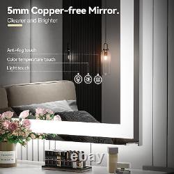 LED Bathroom Mirror with Lights, 22x28 LED Bathroom Mirror-Front & Backlit