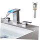 Led Light Widespread Bathroom Sink Faucet 3 Hole Waterfall Spout 3 Color Chrome