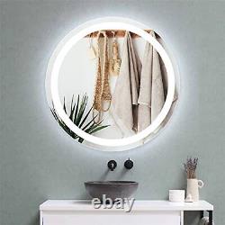 LED Round Bathroom Mirror 24 Inch Lighted Vanity Makeup Round 24''X 24