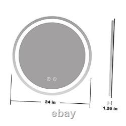 LED Round Bathroom Mirror 24 Inch Lighted Vanity Makeup Round 24''X 24