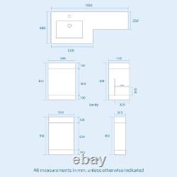 LH 600mm Grey Vanity Cabinet Basin with WC Unit And BTW Toilet Ason