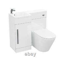 LH 900mm White Vanity Basin Unit, WC Unit & Ellis UF Back to Wall Toilet