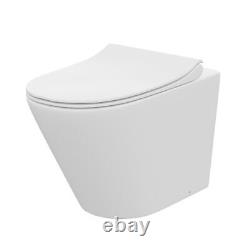 LH 900mm White Vanity Basin Unit, WC Unit & Ellis UF Back to Wall Toilet