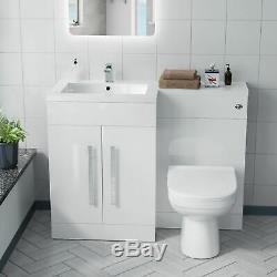 LH Vanity Sink Basin Unit Back to Wall WC Rimless Toilet Bathroom Suit Debra