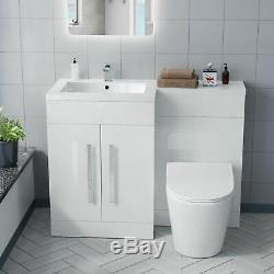 LH Vanity Sink Unit Back to Wall WC Rimless Toilet Bathroom Suit Aric