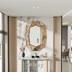 Large Art Wall Mirror Angled Beveled Vanity Mirror Back Panel Hanging Hallway UK