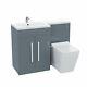 Left Hand 1100mm Vanity Basin Unit, Wc Unit & Elora Back To Wall Toilet Grey