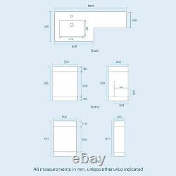 Left Hand 1100mm Vanity Basin Unit, WC Unit & Elora Back To Wall Toilet Grey