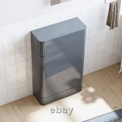 Lex 500mm Back To Wall WC Unit Glossy Grey Flat Pack