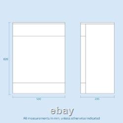 Lex White 500mm Vanity Basin WC Unit & Ellis Back to Wall Toilet