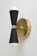 Light Black And Gold Bed Side & Vanity Light Mid Century Style Brass Wall Sconce