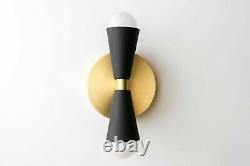 Light Black And Gold Bed side & Vanity light Mid Century Style Brass Wall sconce