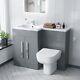 Light Grey Lh Vanity Cabinet Basin Sink 1100mm & Btw Wc Toilet Aric