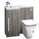 Lili 900 L Shape Vanity Pack Avola Grey Left Hand With Btw Pan, Cistern And Tap