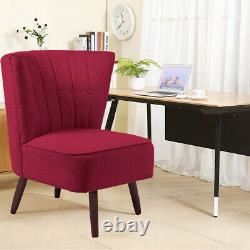 Linen Fabric Tub Shell Back Armchair Sofa Vanity Bedroom Dressing Dining Chair