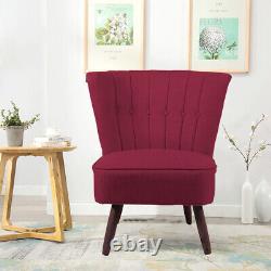 Linen Fabric Tub Shell Back Armchair Sofa Vanity Bedroom Dressing Dining Chair