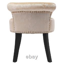Linen/Velvet Dressing Table Stool Vanity Bedroom Chair Upholstered Button Chairs