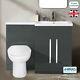 Lonel Grey Bathroom Vanity Unit Rh Basin Wc Furniture Back To Wall Toilet 1100mm