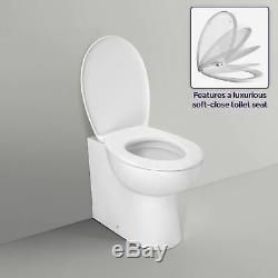 Lonel Grey Bathroom Vanity Unit RH Basin WC Furniture Back To Wall Toilet 1100mm