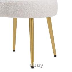 Low Back Teddy Plush Stool Lounge Seat Vanity Dressing Table Stool Makeup Chair