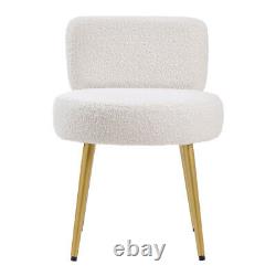 Low Back Teddy Plush Stool Lounge Seat Vanity Dressing Table Stool Makeup Chair