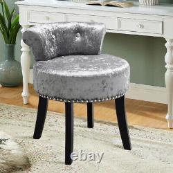 Low Back Velvet Vanity Stool Bedroom Makeup Dressing Table Chair Padded Seat