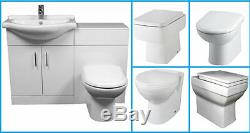 Luxury Bathroom Suite WC Set 550 Vanity Unit 500 x 300 BTW Unit Pan Options