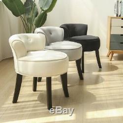 Luxury Velvet Dressing Table Stool Black Legs Vanity Upholstered Bedroom Chair