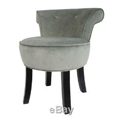 Luxury Velvet Dressing Table Stool Black Legs Vanity Upholstered Bedroom Chair