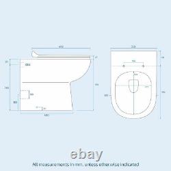 Lyndon 500mm 2 Drawer Vanity Basin Unit, WC Unit & Elso Back to Wall Toilet Grey