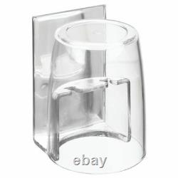 MDesign Bathroom Vanity Toothbrush Holder with Cup/Cover Clear/Mirror Back