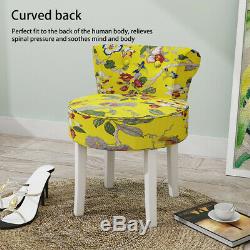 Makeup Dressing Table Stool Bedroom Back Chair Padded Seat Vanity Stool 4 Legs