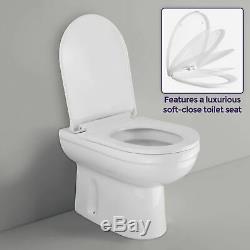 Manifold 900mm Left Hand Bathroom Grey Vanity Basin Back To Wall Toilet