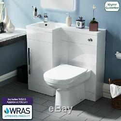 Manifold 900mm Left Hand Bathroom White Basin Vanity Back To Wall Wc Toilet