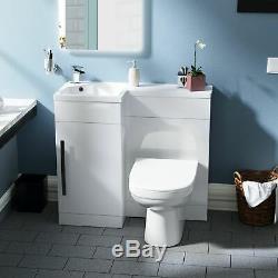 Manifold 900mm Left Hand Bathroom White Basin Vanity Back To Wall Wc Toilet