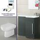 Manifold 900mm Right Hand Bathroom Grey Vanity Basin Back To Wall Toilet