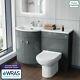 Manifold Bathroom Basin Sink Vanity Grey Unit Back To Wall Wc Toilet Lh 1100mm