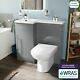Manifold Bathroom Light Grey Basin Sink Vanity Lh Unit Wc Back To Wall Toilet