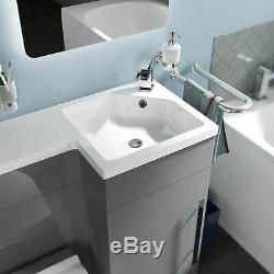 Manifold Bathroom Light Grey Basin Sink Vanity RH Unit WC Back To Wall Toilet