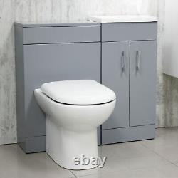 Matt Grey Bathroom Vanity Suite 1700 Bath Vanity Unit Btw Unit & Toilet