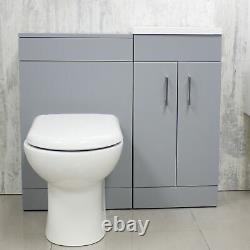 Matt Grey Bathroom Vanity Suite 1700 Bath Vanity Unit Btw Unit & Toilet