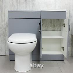 Matt Grey Bathroom Vanity Suite 1700 Bath Vanity Unit Btw Unit & Toilet