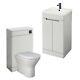 Matt Grey Luxury Bathroom Basin Sink Vanity Unit Suite Including Rak Toilet Pan