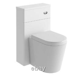 Matt White WC Unit Back To Wall Toilet Concealed Cistern Housing Bathroom 80cm